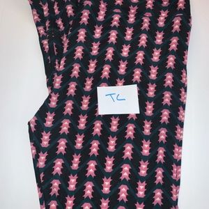 LuLaRoe pink and black leggings. Brand new size TC